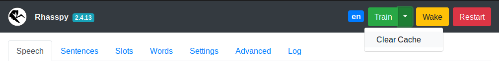 Web interface top bar